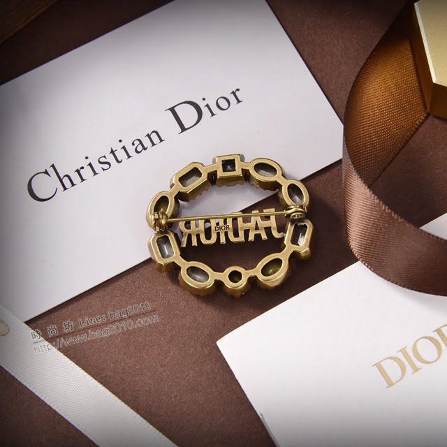 Dior飾品 迪奧經典熱銷款JADIOR彩鑽圓圈復古胸針  zgd1498